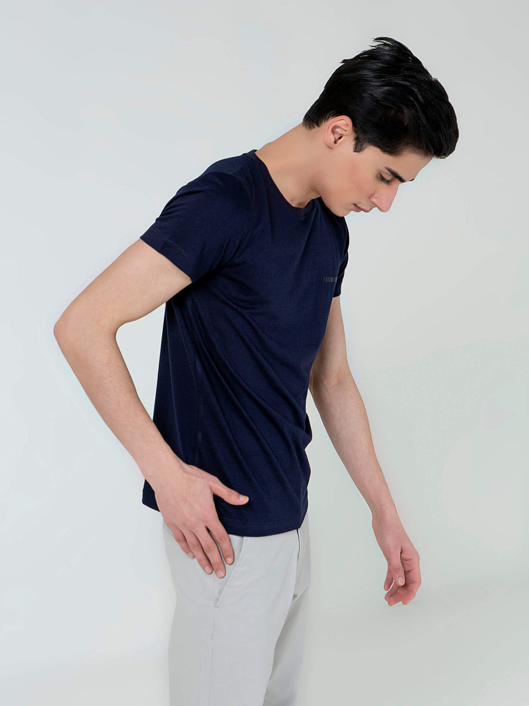 Navy Blue Super Soft Crew Neck T-Shirt Brumano Pakistan