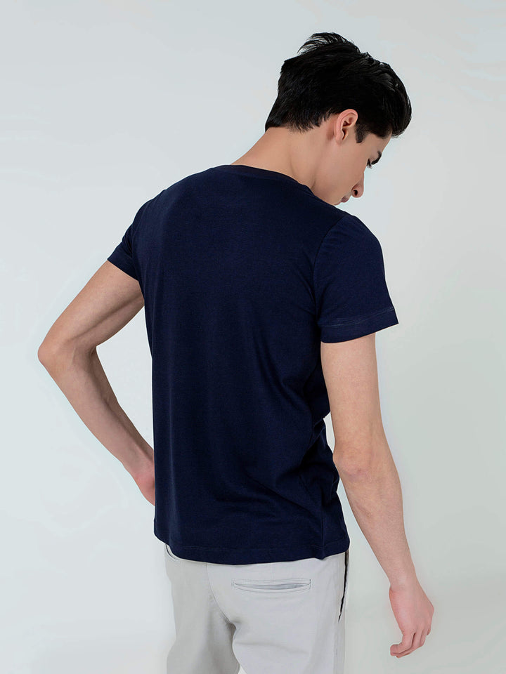 Navy Blue Super Soft Crew Neck T-Shirt Brumano Pakistan