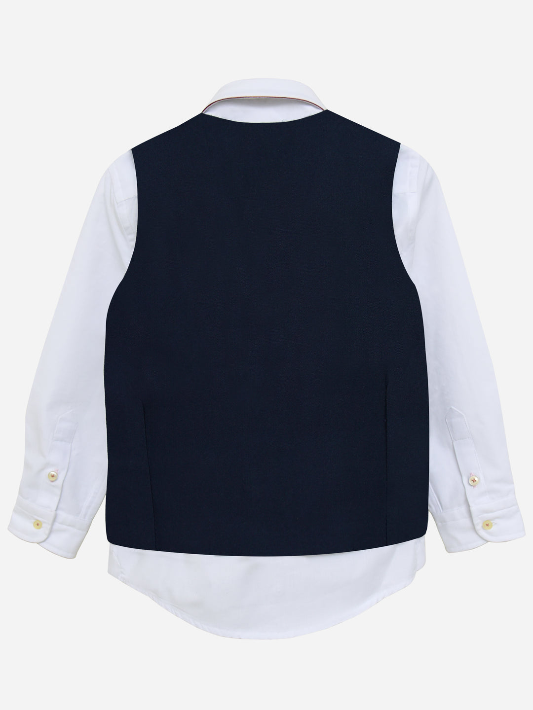 Navy Blue Twill Suit Vest With Bow Brumano Pakistan