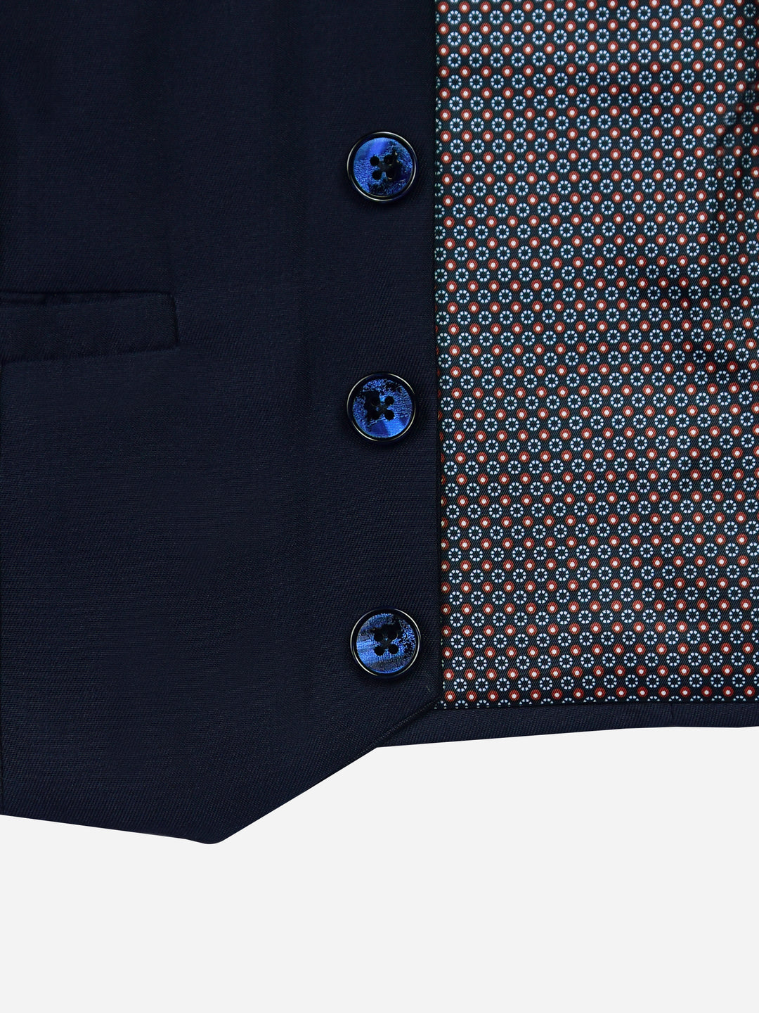 Navy Blue Twill Suit Vest With Bow Brumano Pakistan