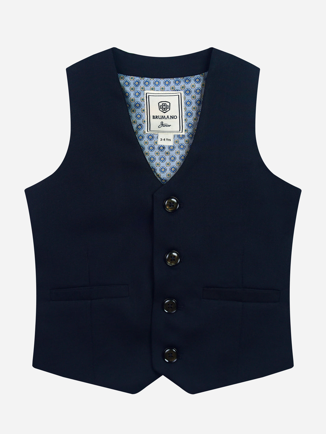 Navy Blue Wool Vest With Bow Brumano Pakistan