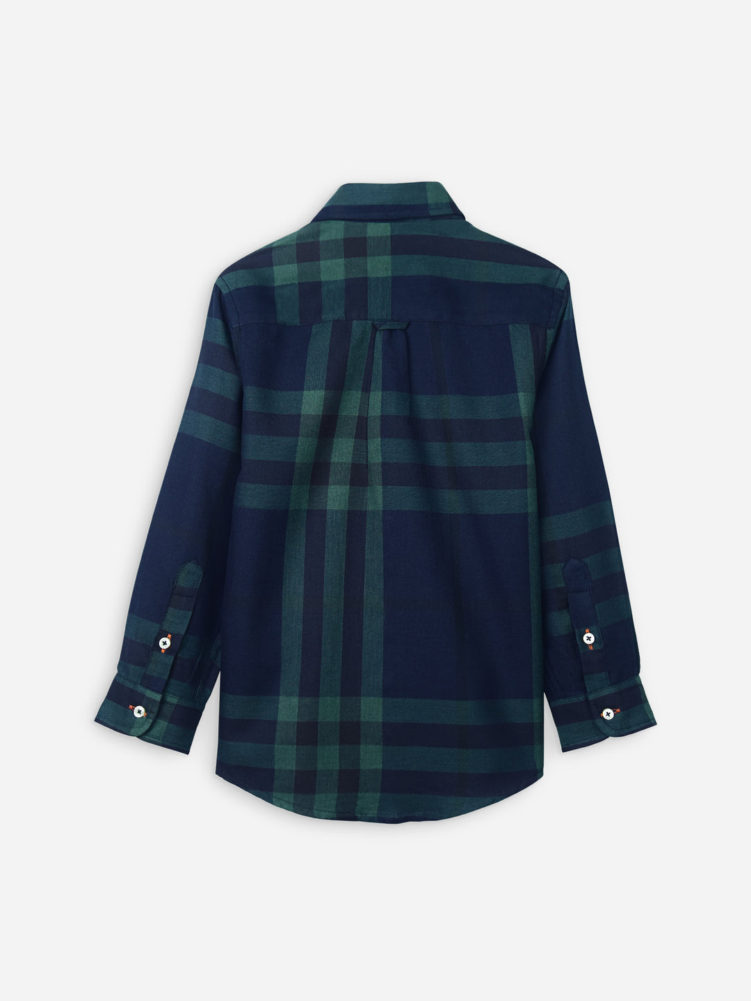 Navy Blue & Green Large Windowpane Checkered Casual Shirt Brumano Pakistan