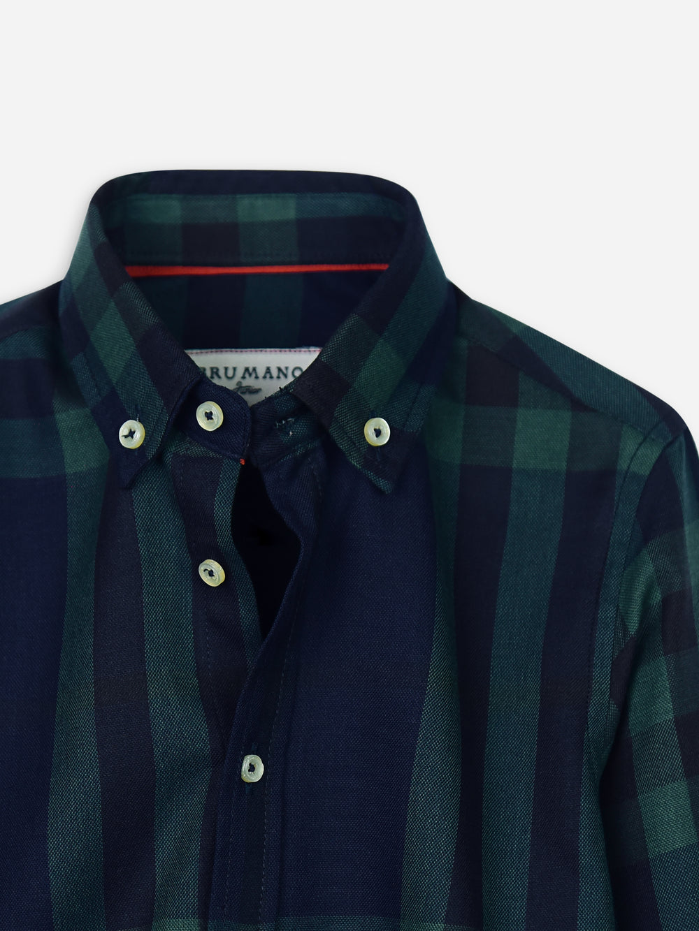 Navy Blue & Green Large Windowpane Checkered Casual Shirt