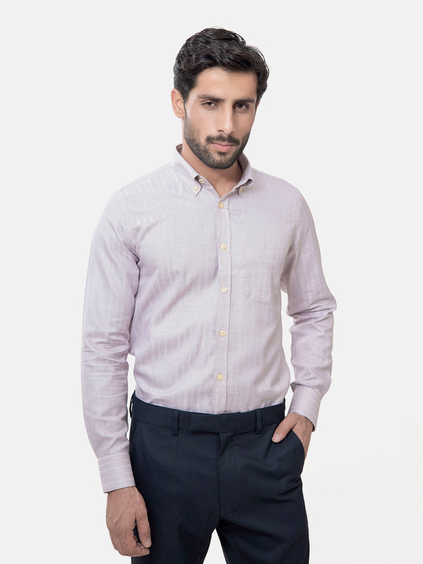 Maroon & White Striped Structured Shirt Brumano Pakistan