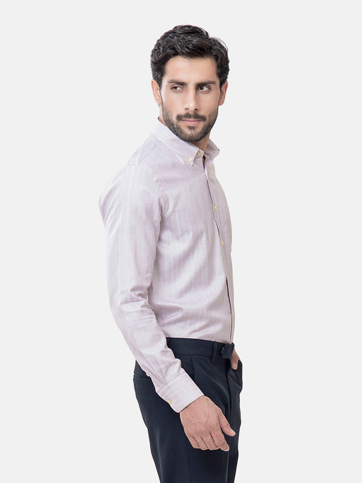 Maroon & White Striped Structured Shirt Brumano Pakistan