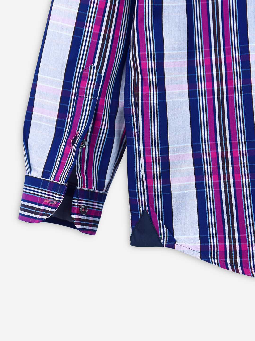 Navy & Magenta Checkered Casual Shirt Brumano Pakistan
