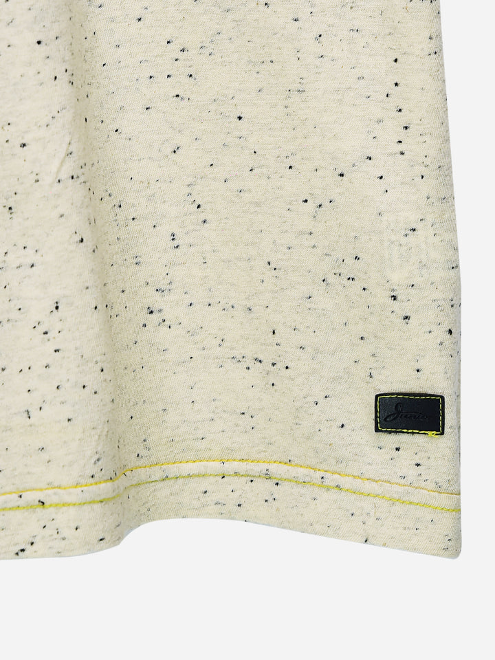 Off White Neppy T-Shirt With Contrasting Blue Pocket Brumano Pakistan