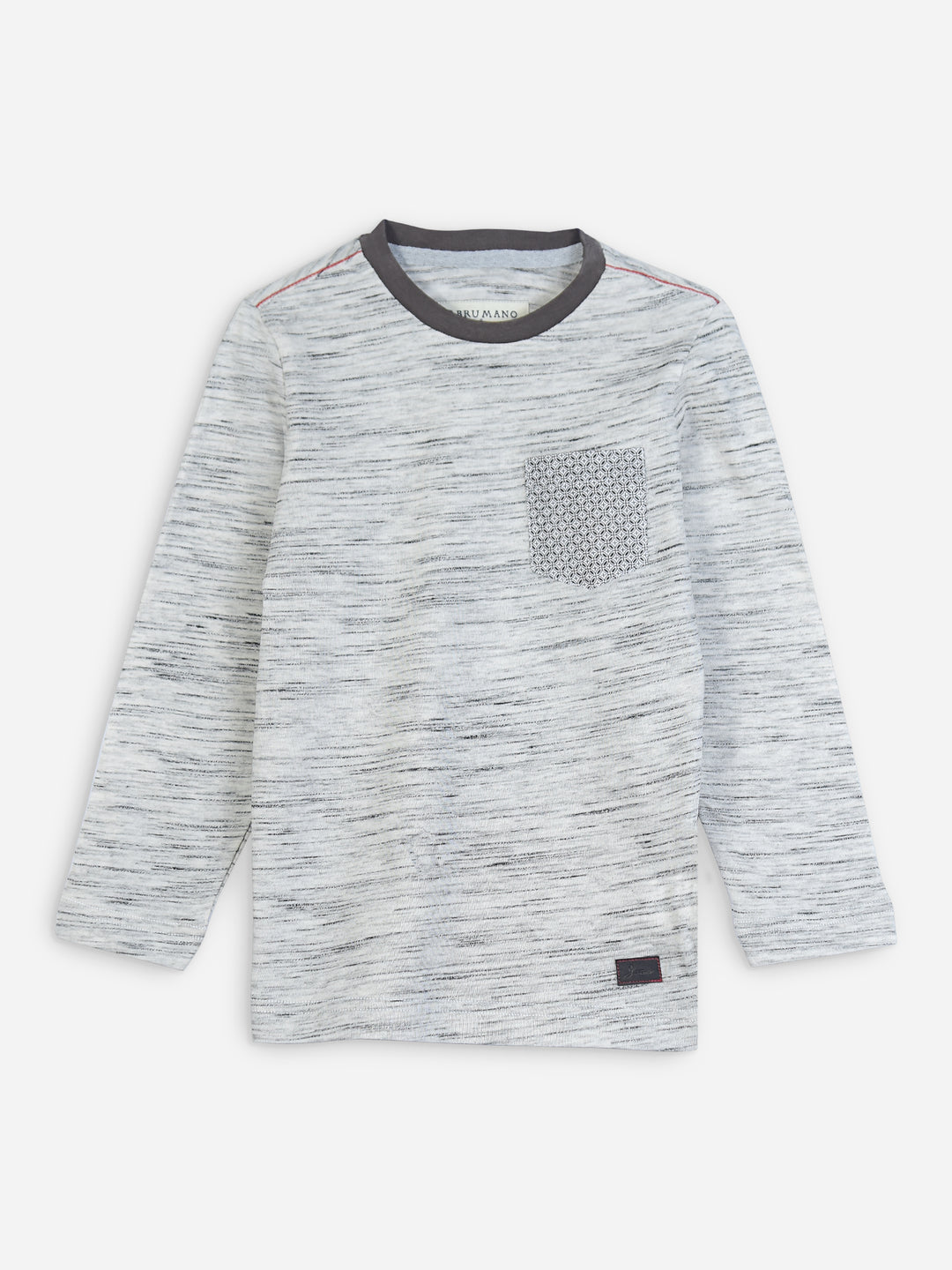 Off-White Injected Long Sleeve Casual T-Shirt Brumano Pakistan