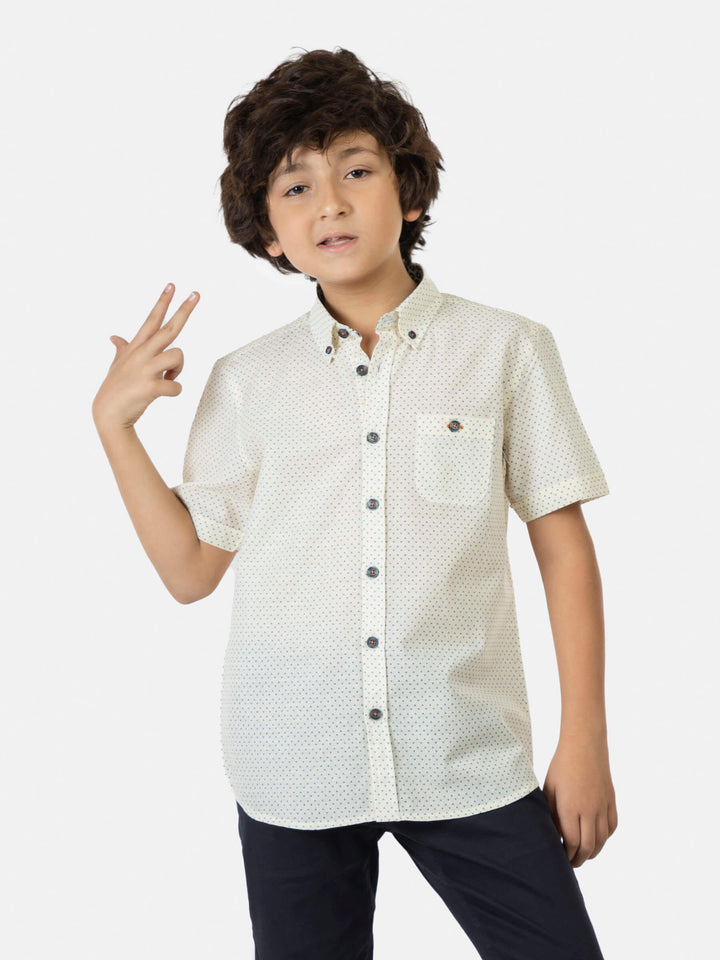 Off-White Triangle Printed Short Sleeve Casual Shirt Brumano Pakistan