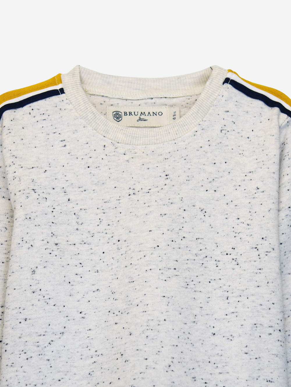 Offwhite Sweatshirt With Yellow Stripe Detailing