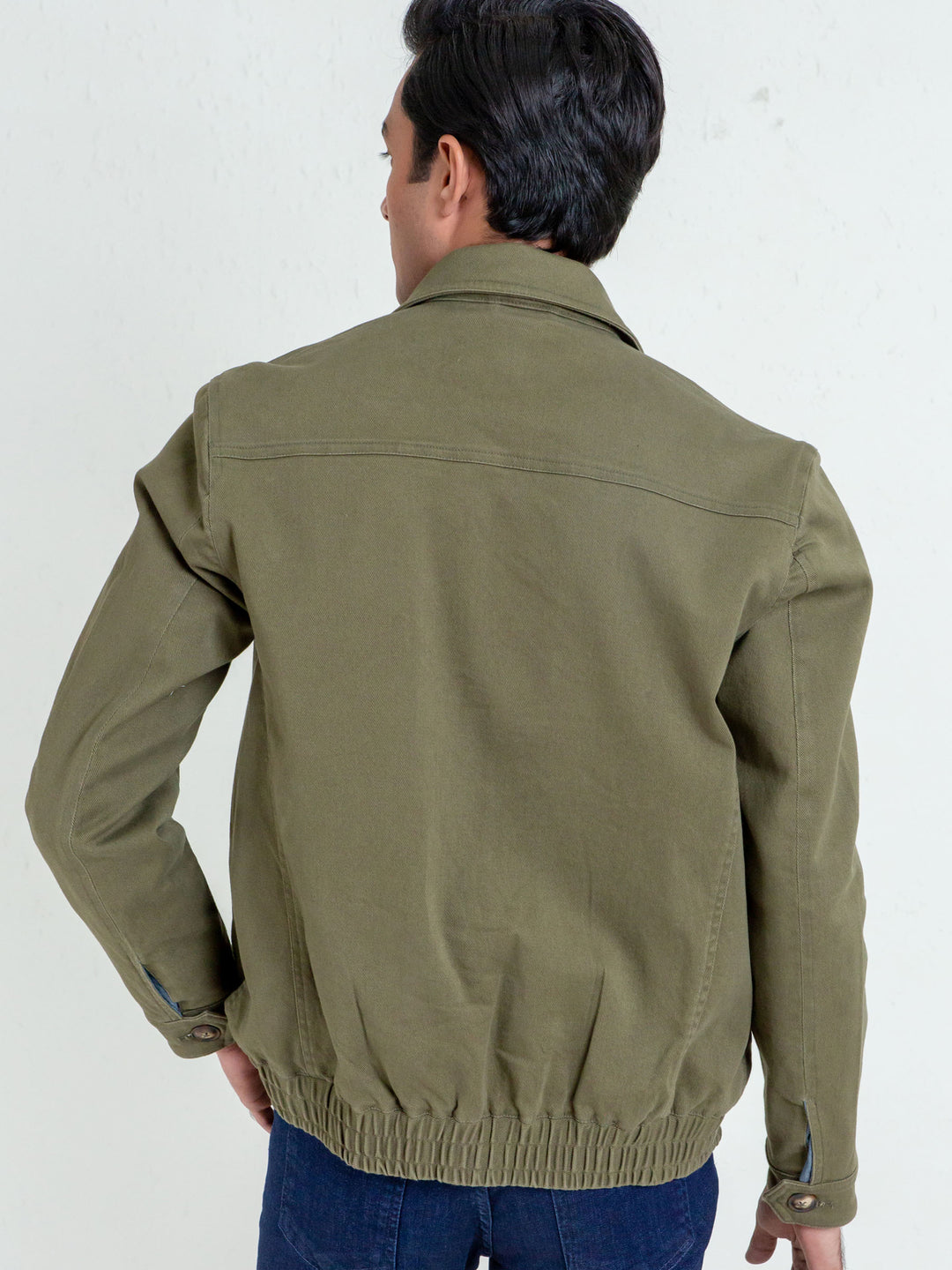 Olive Green Casual Collar Jacket Brumano Pakistan