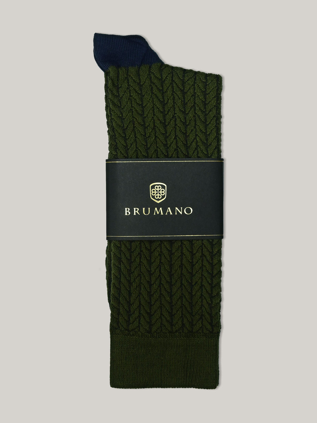 Olive Green Herringbone Cotton Socks Brumano Pakistan