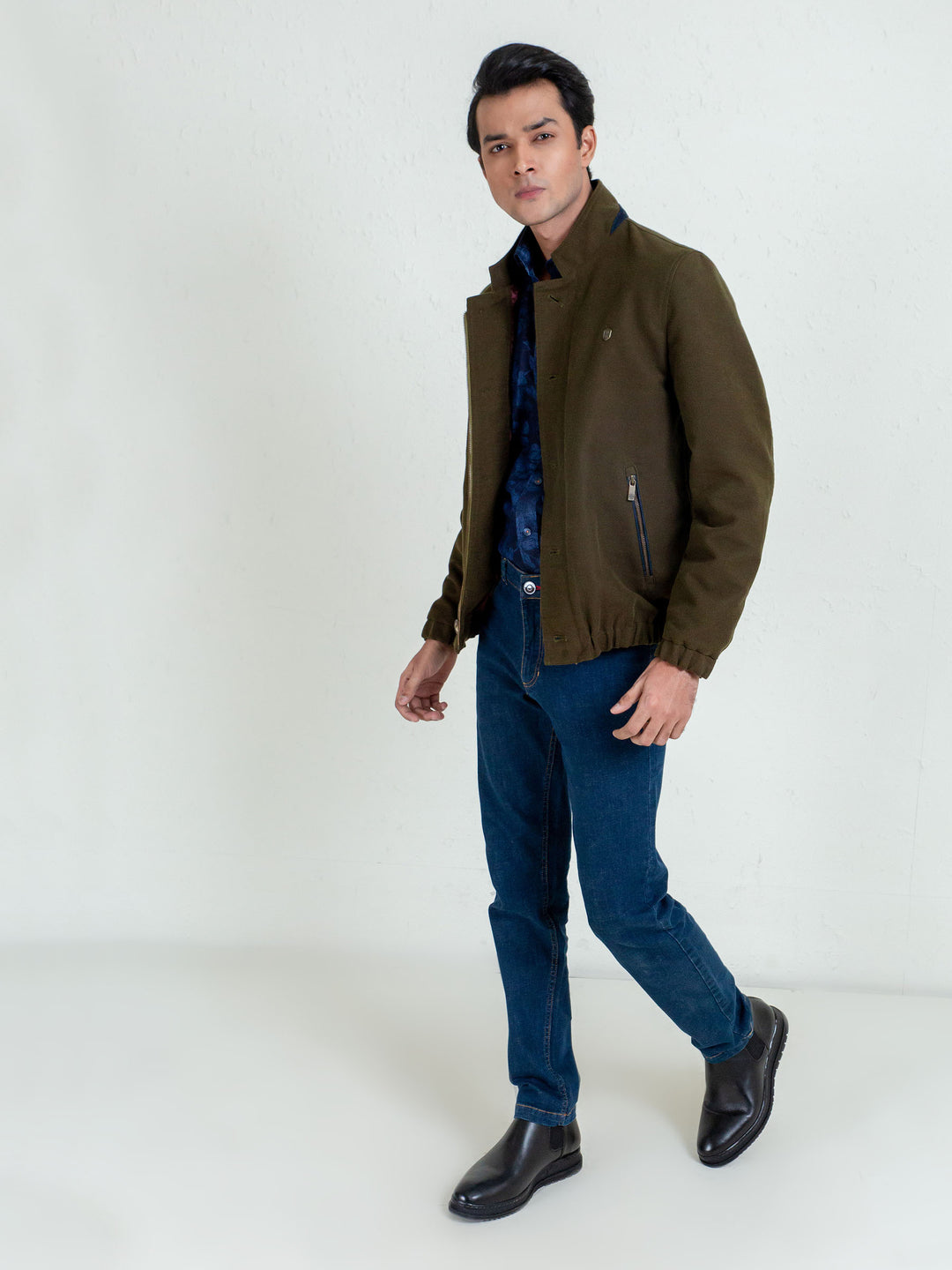 Olive Green Moleskin Jacket Brumano Pakistan