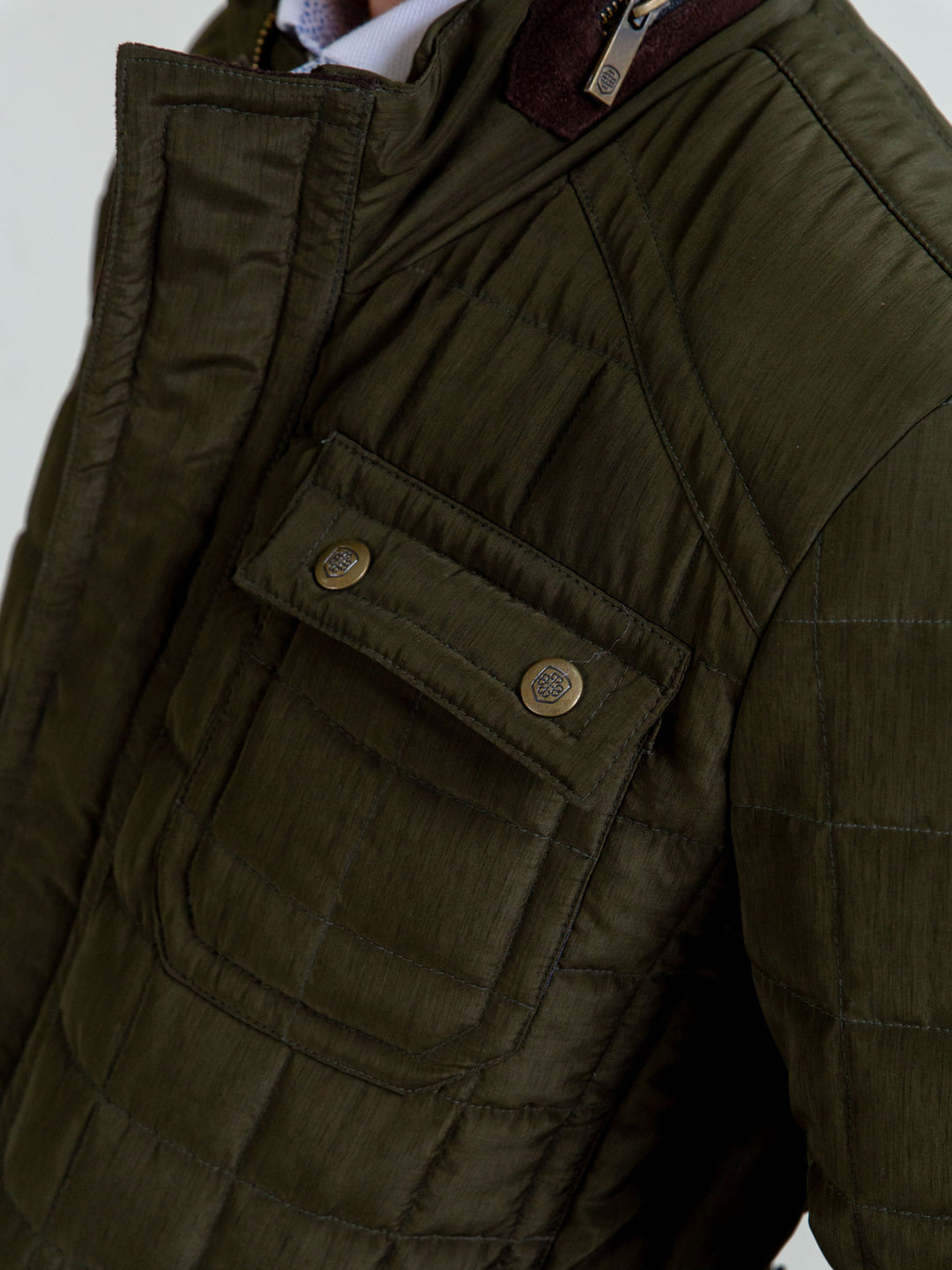 Olive Green Quilted Sporty Coat Jacket Brumano Pakistan