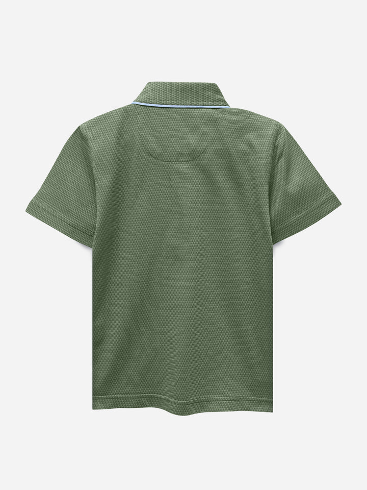 Olive Jacquard Casual Polo Shirts Brumano Pakistan