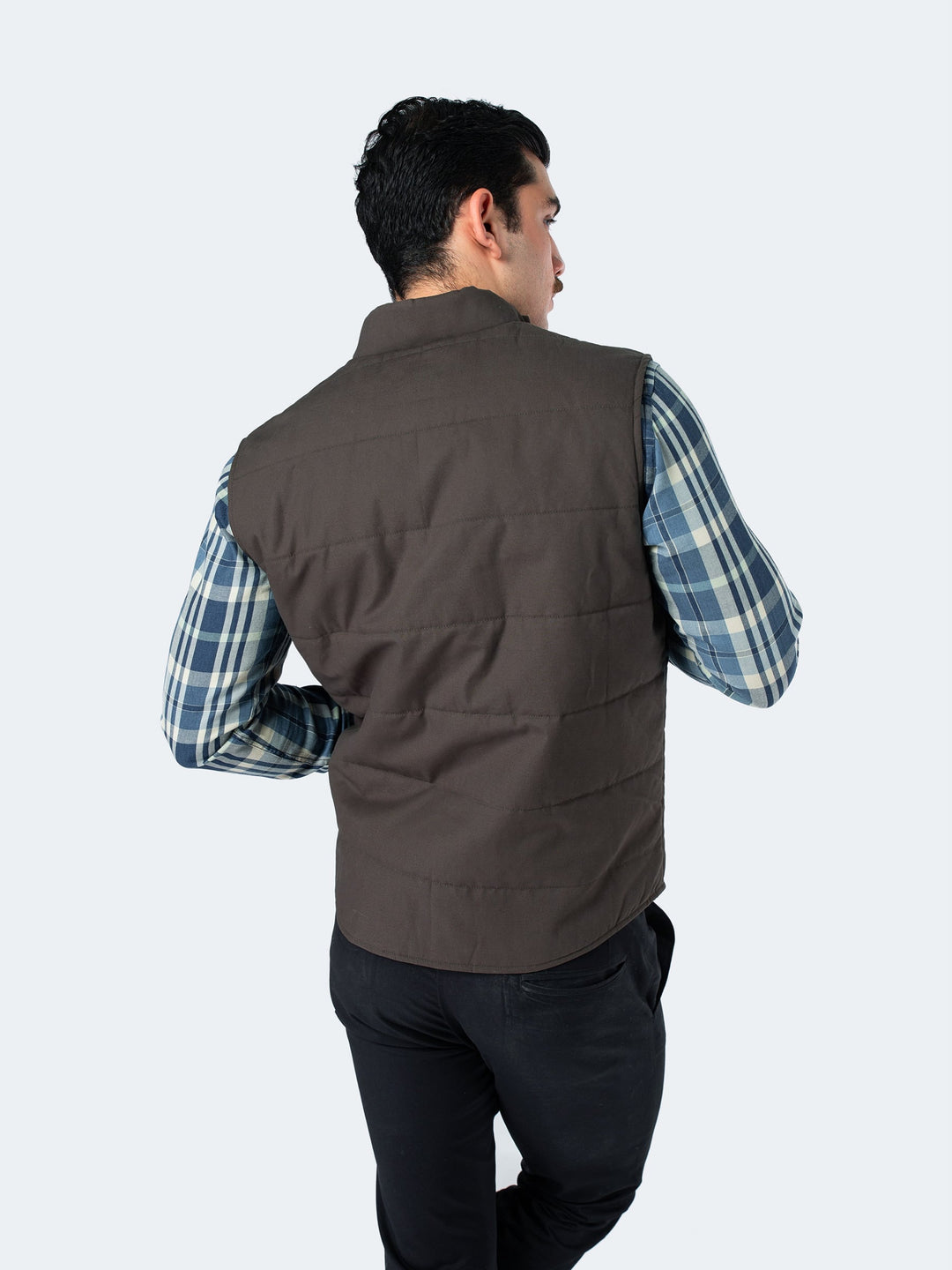 Olive Quilted Sleeveless Vest Brumano Pakistan