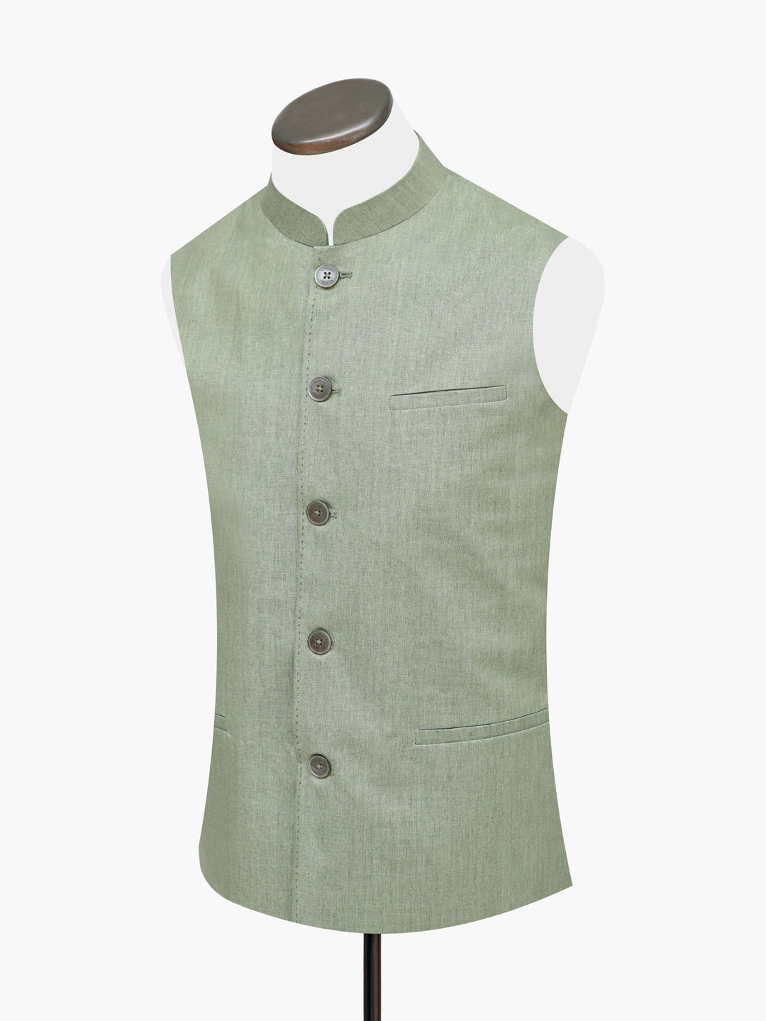 Olive Green Linen Waistcoat Brumano Pakistan