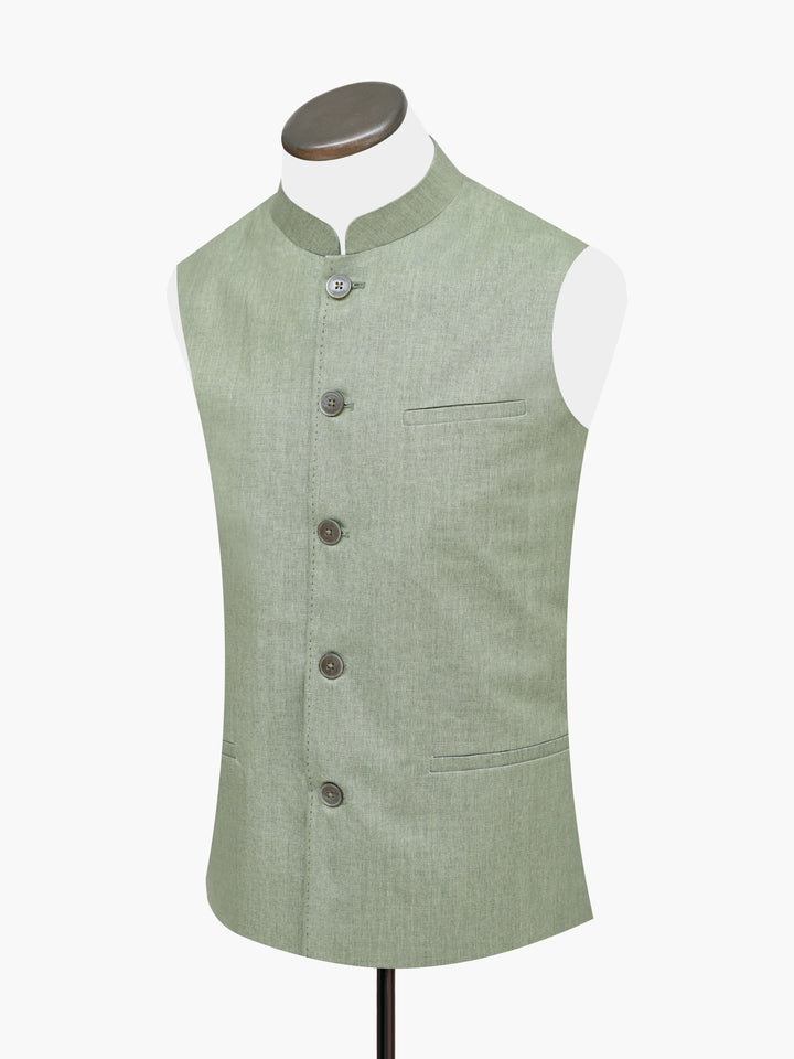 Olive Green Linen Waistcoat Brumano Pakistan