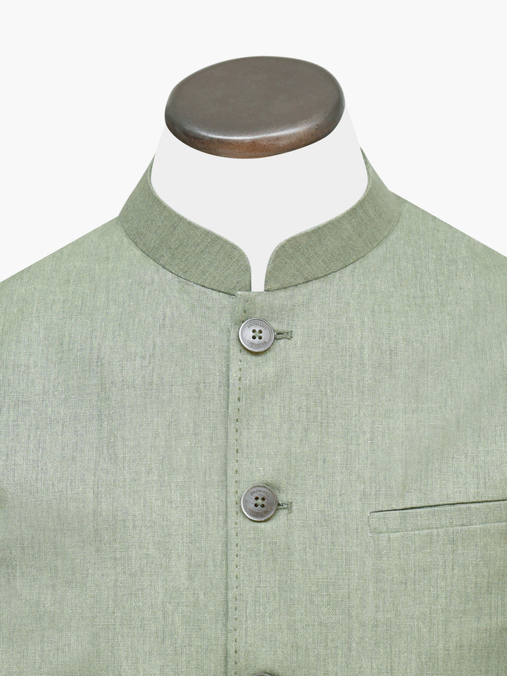 Olive Green Linen Waistcoat Brumano Pakistan