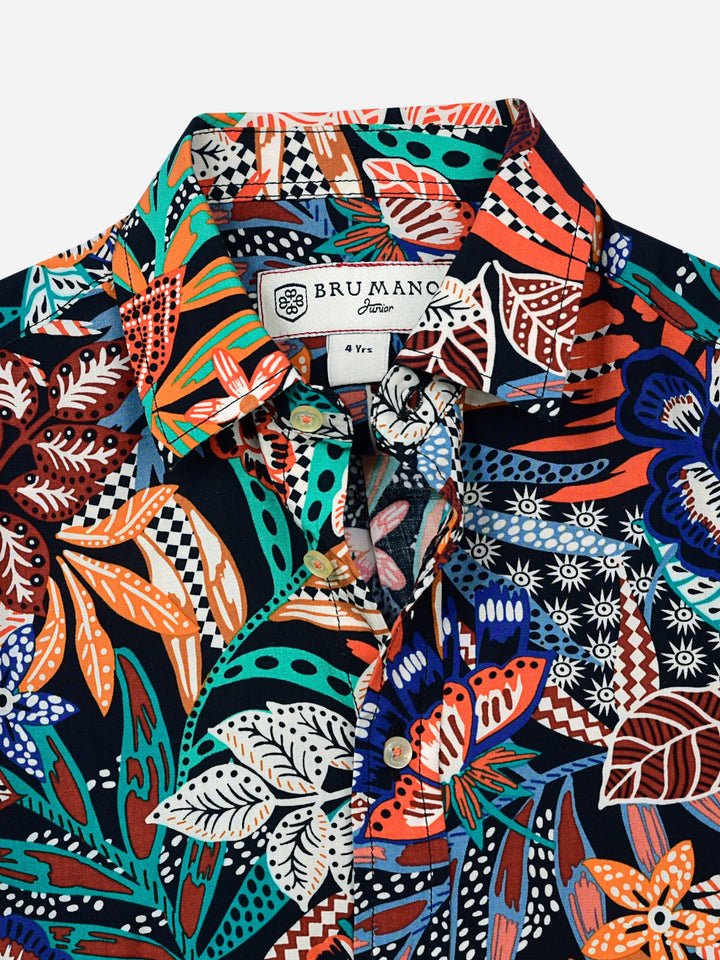 Orange Jungle Printed Casual Shirt Brumano Pakistan