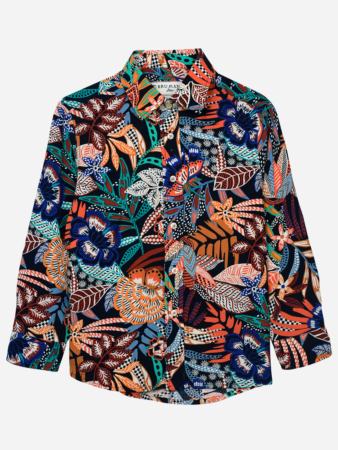 Orange Jungle Printed Casual Shirt Brumano Pakistan