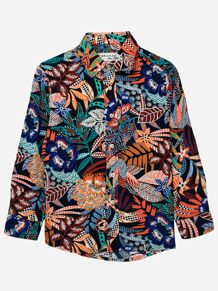 Orange Jungle Printed Casual Shirt Brumano Pakistan