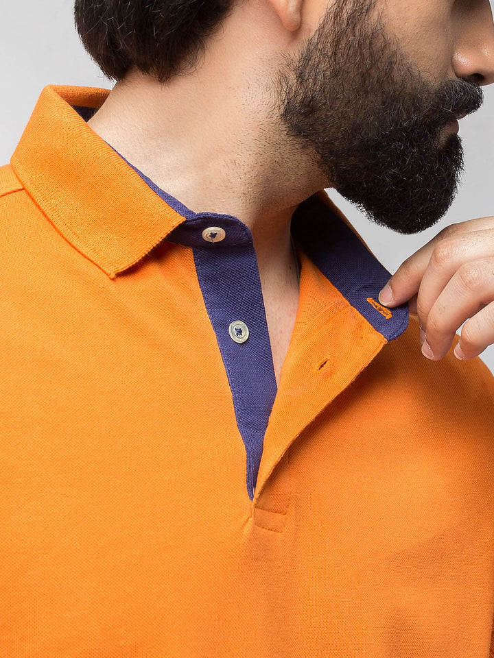Slim-fit Orange Pima Polo Shirt Brumano Pakistan