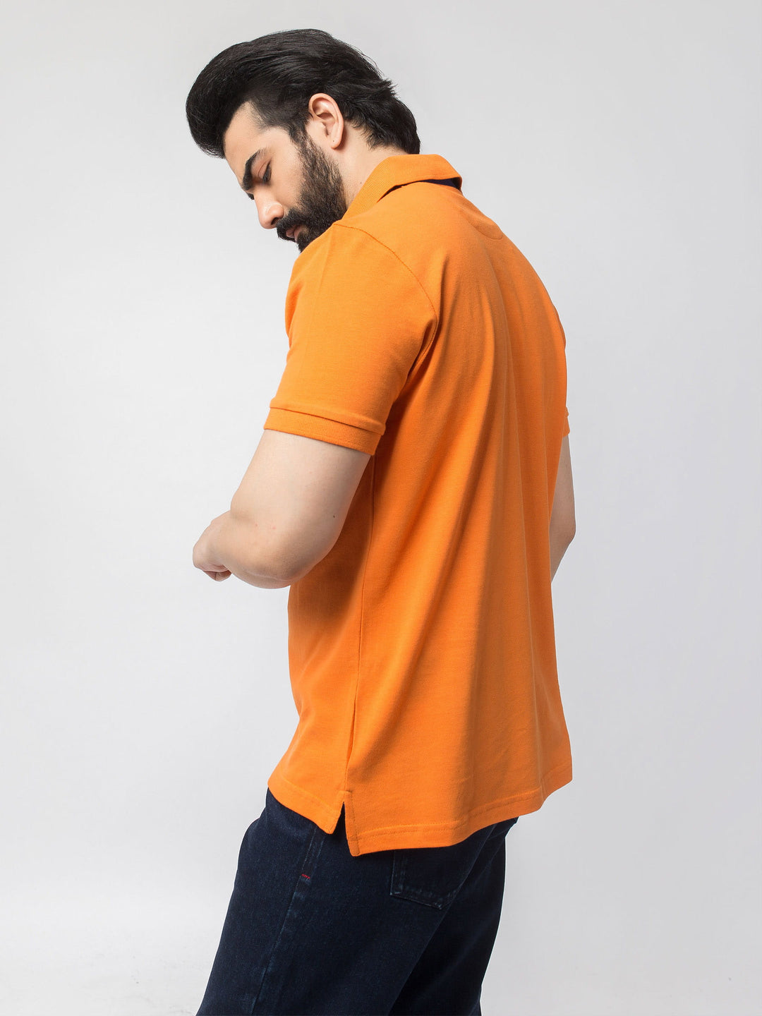 Slim-fit Orange Pima Polo Shirt Brumano Pakistan