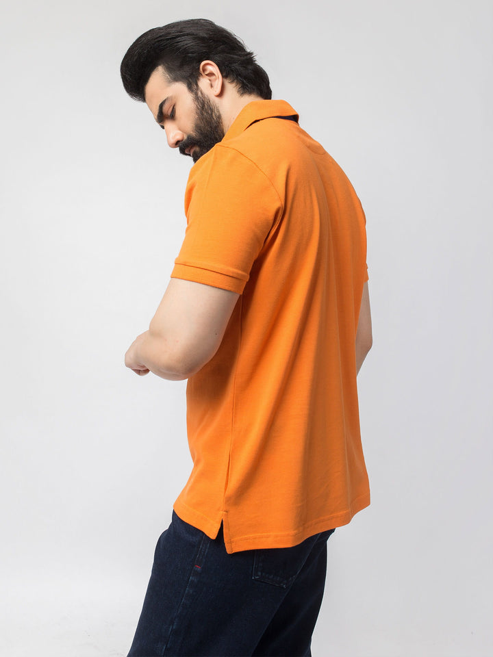 Slim-fit Orange Pima Polo Shirt Brumano Pakistan