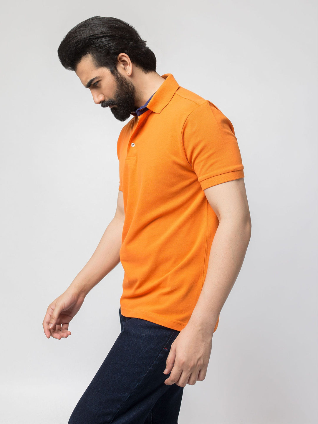 Slim-fit Orange Pima Polo Shirt Brumano Pakistan