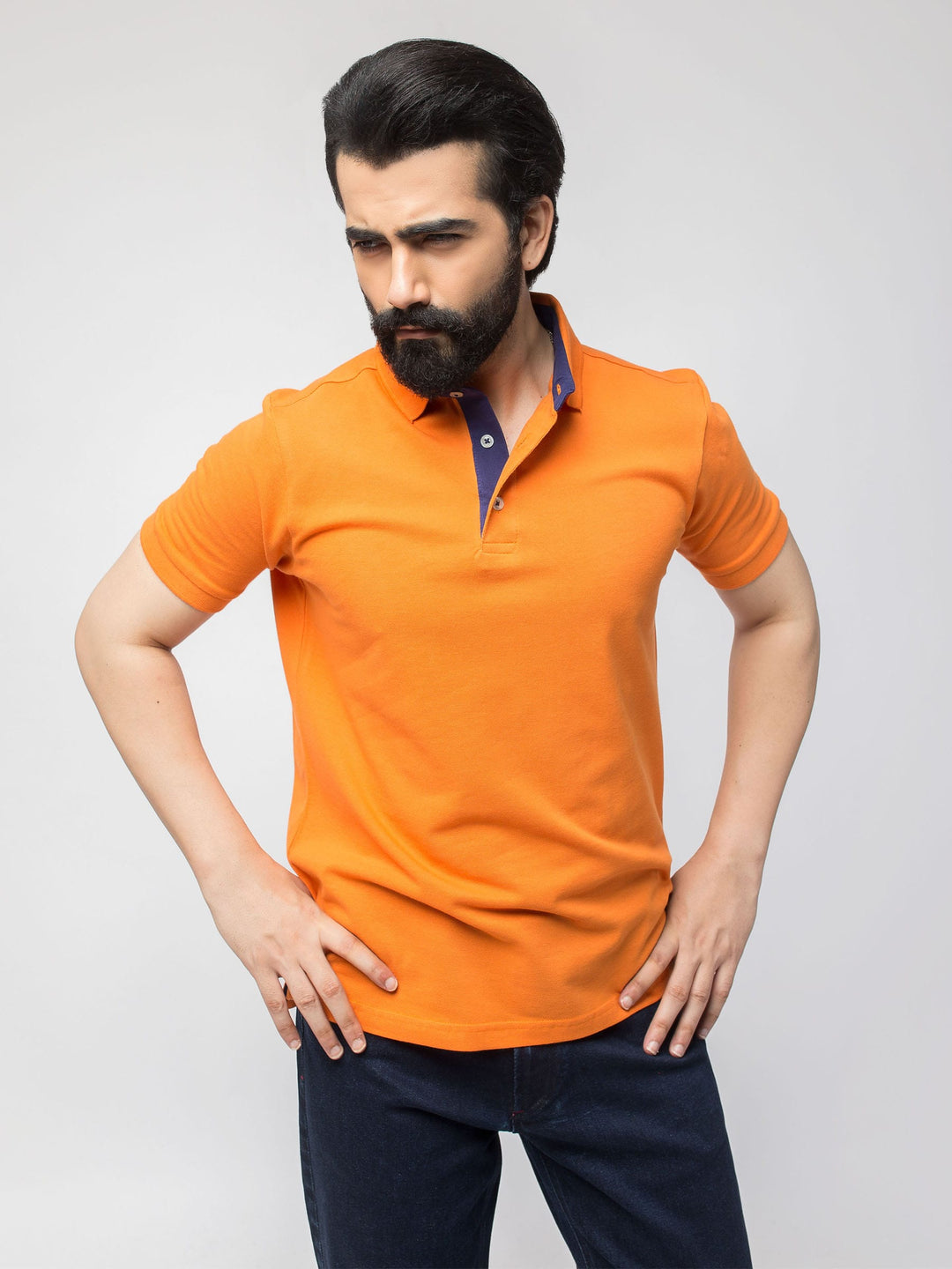 Slim-fit Orange Pima Polo Shirt Brumano Pakistan