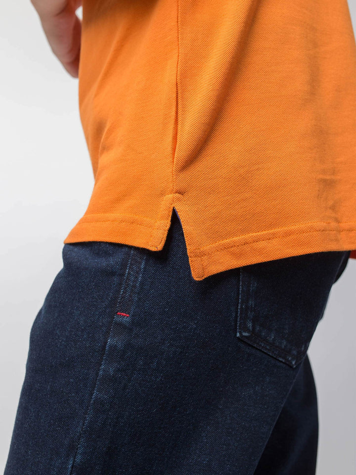 Slim-fit Orange Pima Polo Shirt Brumano Pakistan