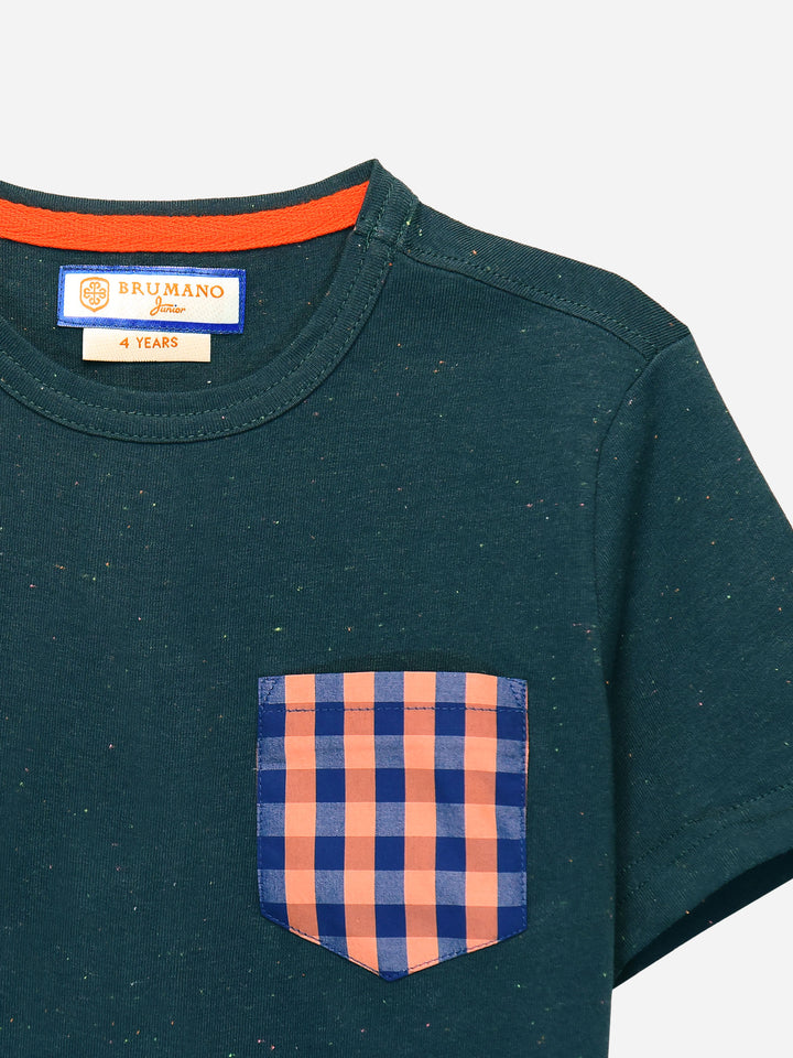 Peacock Blue Short Sleeves Casual T-Shirt Brumano Pakistan