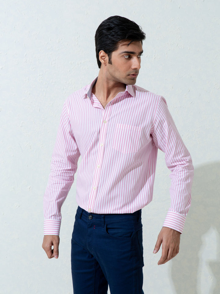 Pink Bengal Striped Shirt Brumano Pakistan