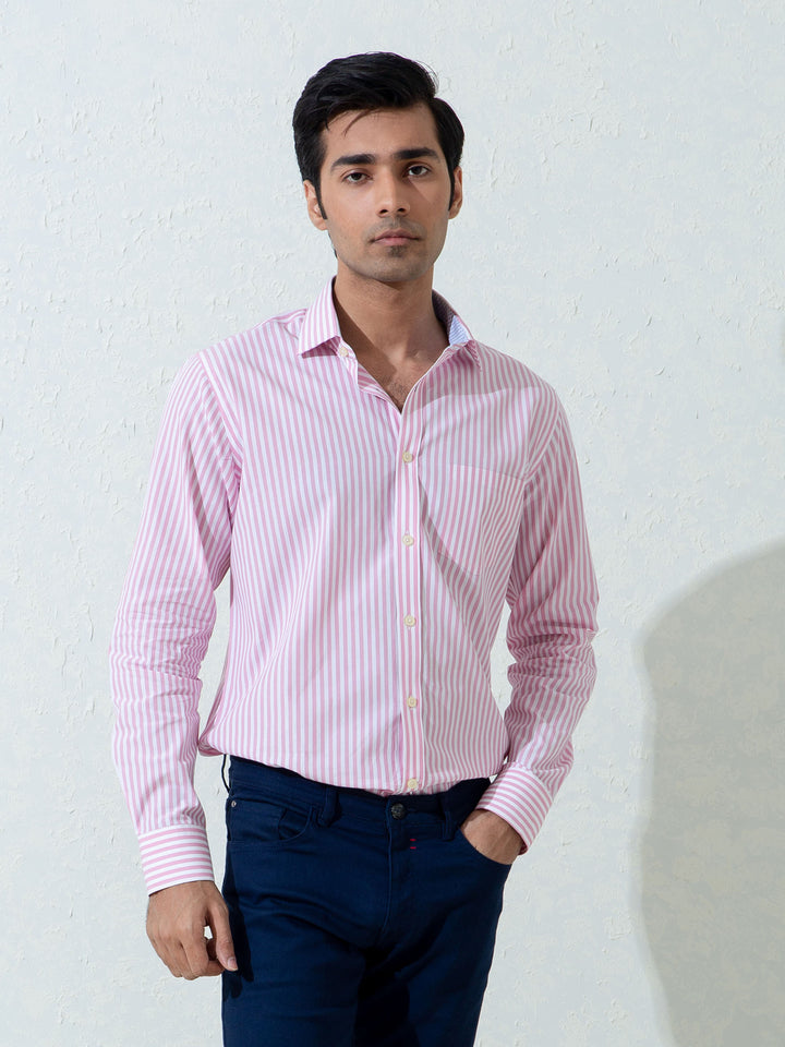 Pink Bengal Striped Shirt Brumano Pakistan