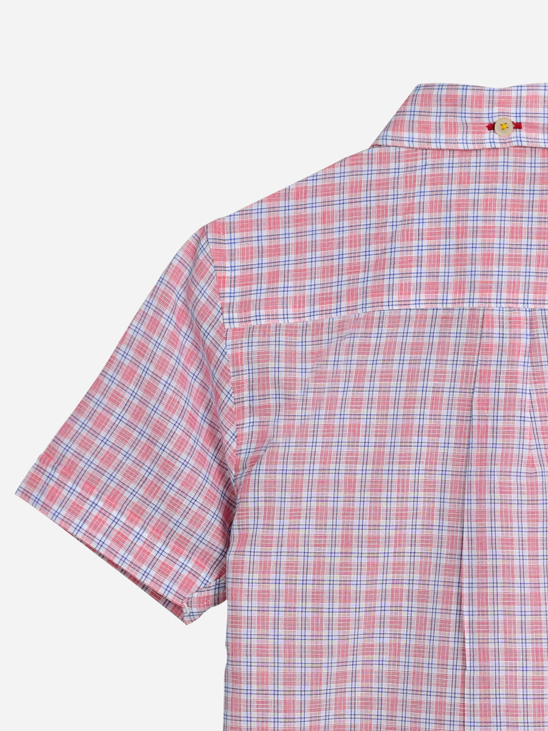 Pink Linen Checkered Short Sleeve Casual Shirt Brumano Pakistan