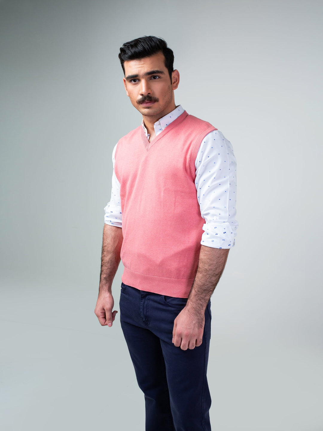 Pink Sleeveless V-Neck Sweater Brumano Pakistan