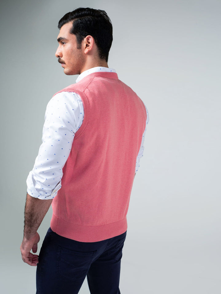 Pink Sleeveless V-Neck Sweater Brumano Pakistan