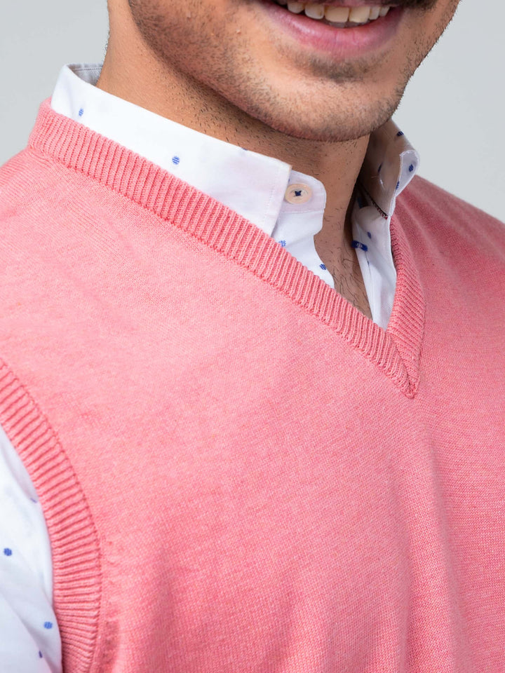 Pink Sleeveless V-Neck Sweater Brumano Pakistan