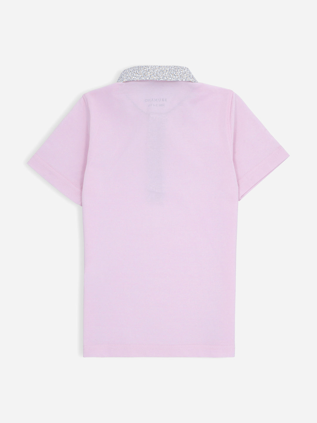 Pink Casual Polo Shirt With Printed Floral Collar Brumano Pakistan