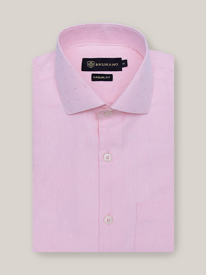 Pink Jacquard Patterned Formal Shirt Brumano Pakistan
