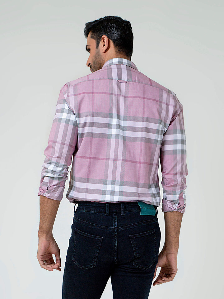 Pink Large Windowpane Checkered Shirt Brumano Pakistan