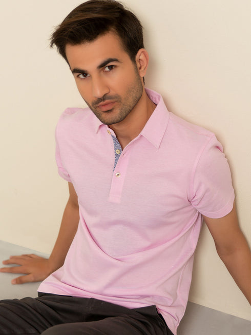 Pink Pique Mercerized Polo Brumano Pakistan