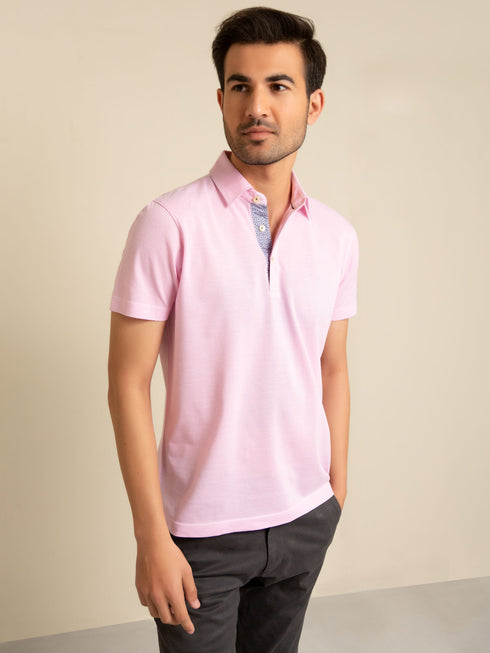 Pink Pique Mercerized Polo Brumano Pakistan