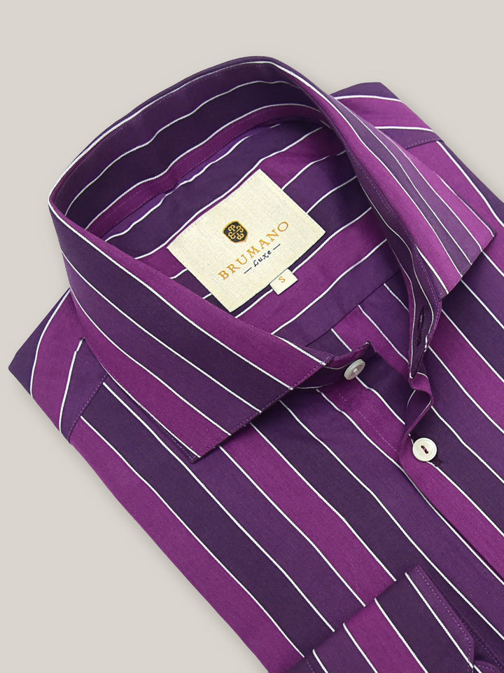 Purple Bold Striped Shirt Brumano Pakistan