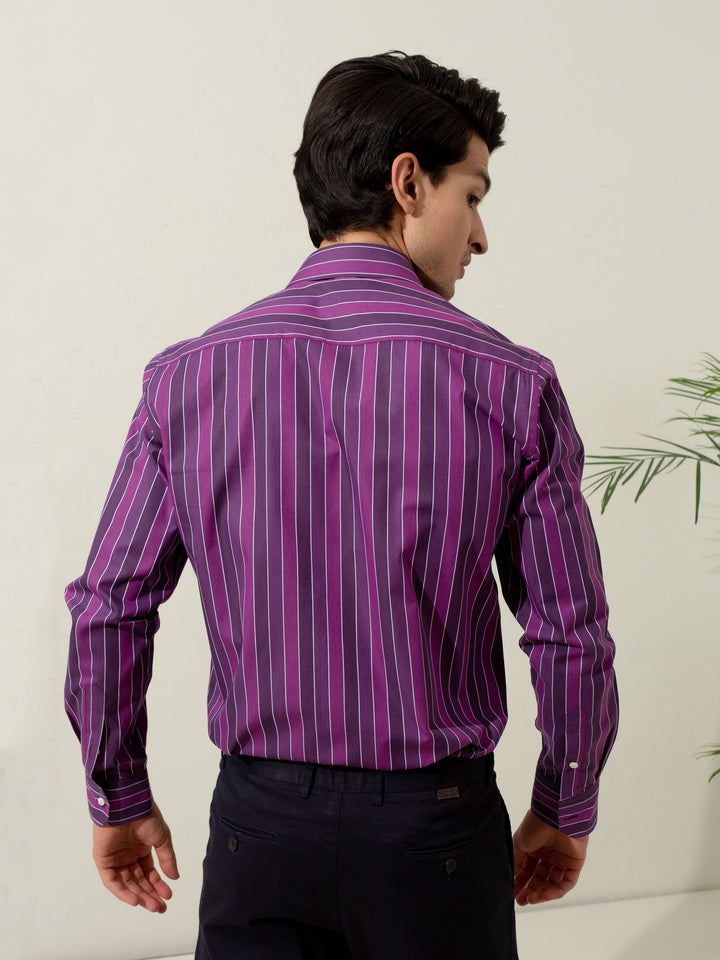 Purple Bold Striped Shirt Brumano Pakistan