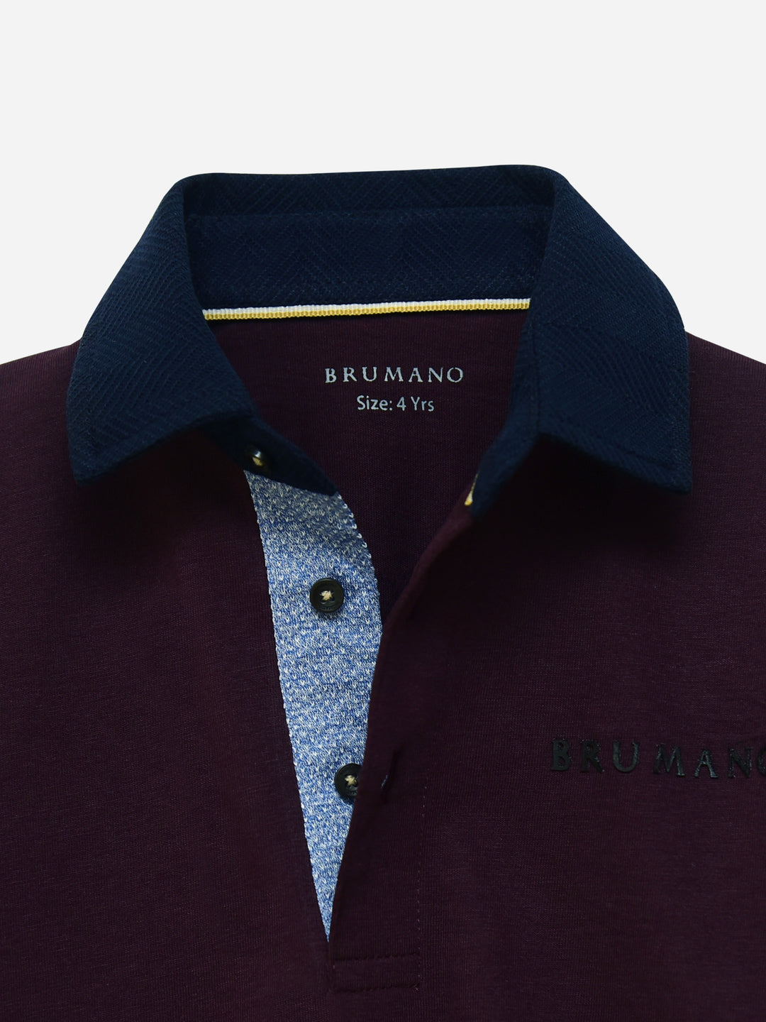 Purple Casual Full Sleeve Polo Shirt With Contrasting Collar Brumano Pakistan