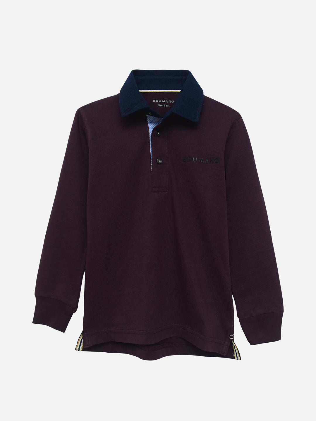 Purple Casual Full Sleeve Polo Shirt With Contrasting Collar Brumano Pakistan