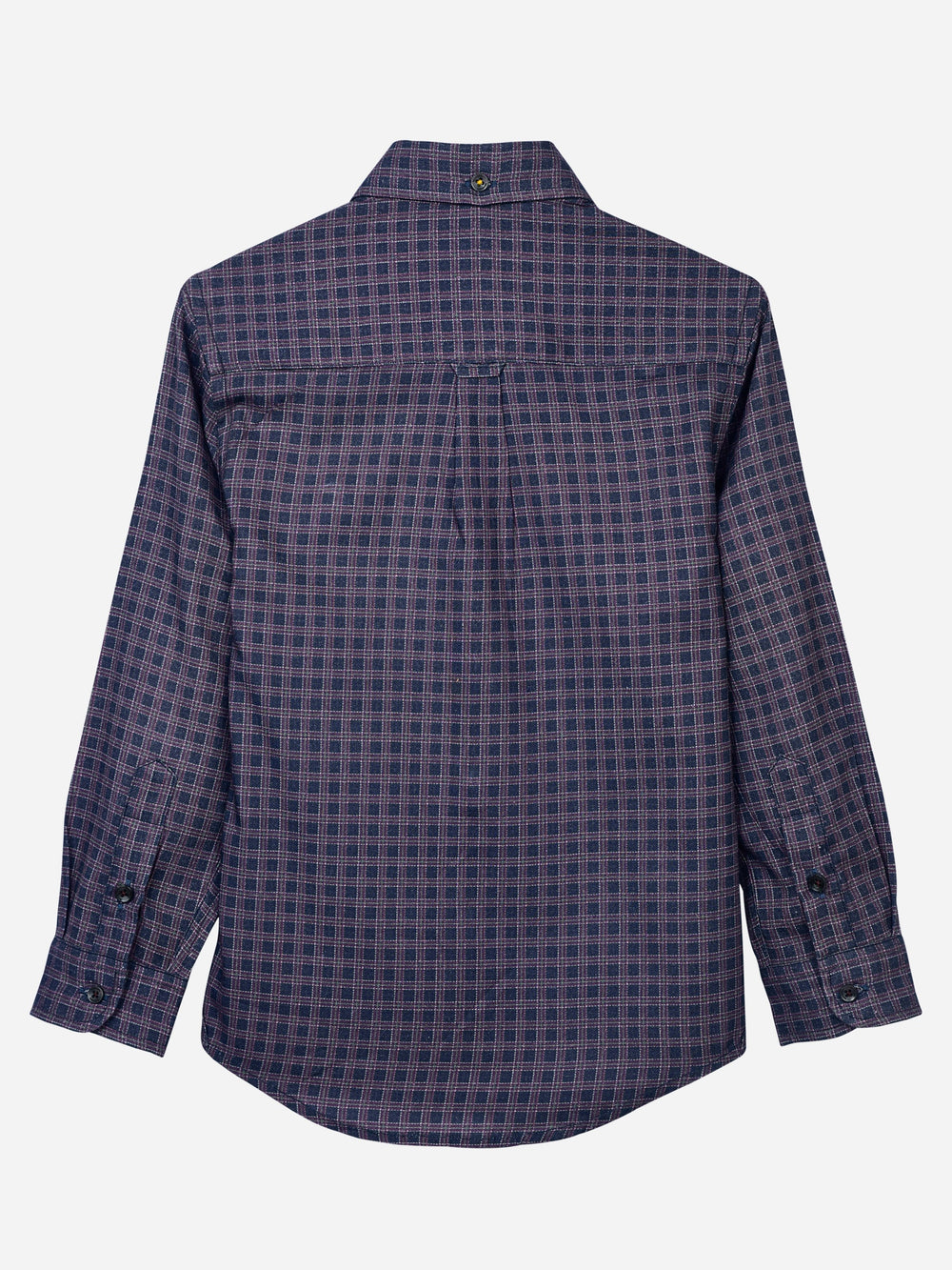 Purple Gingham Checkered Casual Shirt
