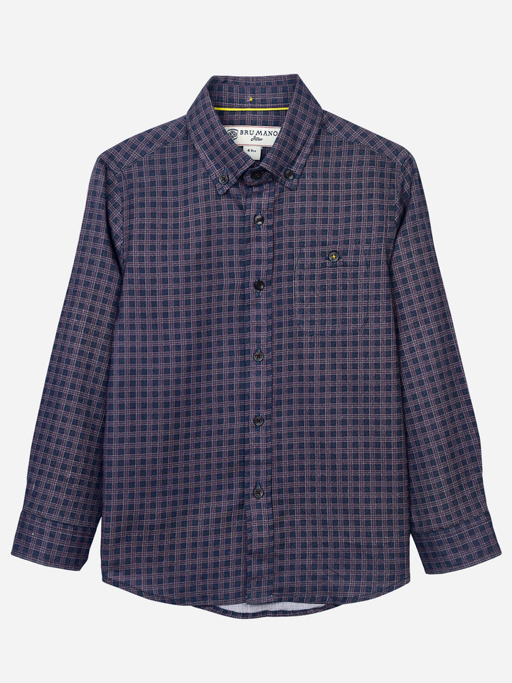 Purple Gingham Checkered Casual Shirt Brumano Pakistan